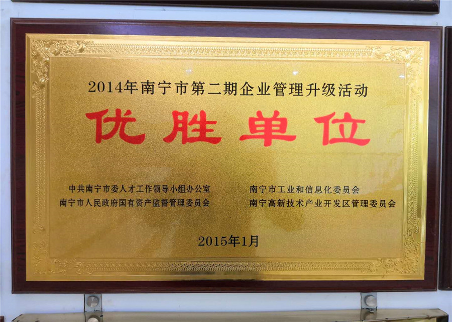 2014年第二期企业管理升级活动优胜单位